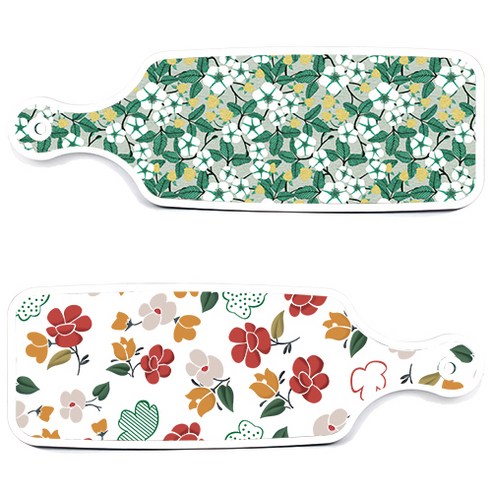로엠디자인 서빙 도마 보드 2p floral 목련 패턴보드 세트, floral 목련 패턴보드, 플라워회색보드, 1세트