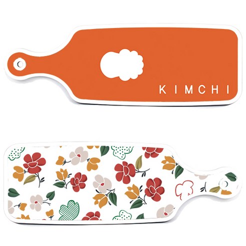 로엠디자인 서빙 도마 보드 2p floral 목련 패턴보드 세트, floral 목련 패턴보드, 김치주황보드, 1세트
