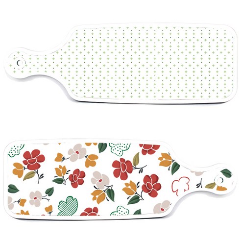 로엠디자인 서빙 도마 보드 2p floral 목련 패턴보드 세트, floral 목련 패턴보드, 심플패턴보드, 1세트