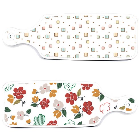 로엠디자인 서빙 도마 보드 2p floral 목련 패턴보드 세트, floral 목련 패턴보드, Happy사각패턴보드, 1세트