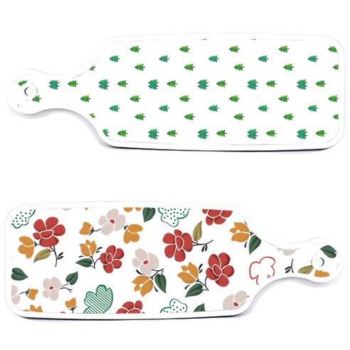 로엠디자인 서빙 도마 보드 2p floral 목련 패턴보드 세트, floral 목련 패턴보드, 소나무아트웍보드, 1세트