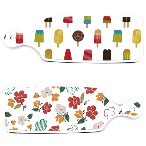 로엠디자인 서빙 도마 보드 2p floral 목련 패턴보드 세트, floral 목련 패턴보드, 하드보드, 1세트