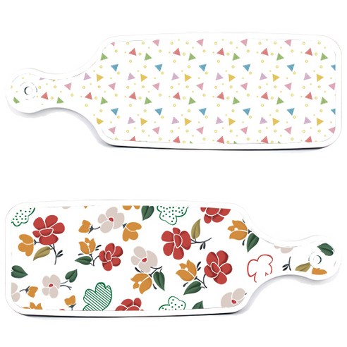로엠디자인 서빙 도마 보드 2p floral 목련 패턴보드 세트, floral 목련 패턴보드, Happy삼각패턴보드, 1세트