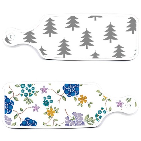 로엠디자인 서빙 도마 보드 2p 로맨틱 블루 floral 화이트 세트, 로맨틱 블루 floral 화이트, 숲 패턴 3, 1세트