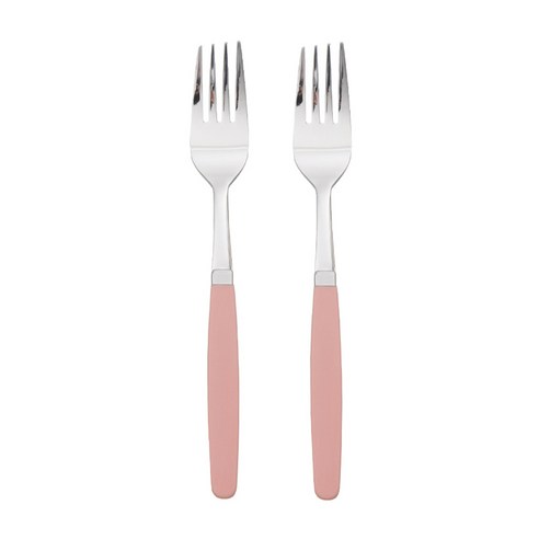픽미 컬러 베이직 디너 성인 포크, 소프트핑크, 2개