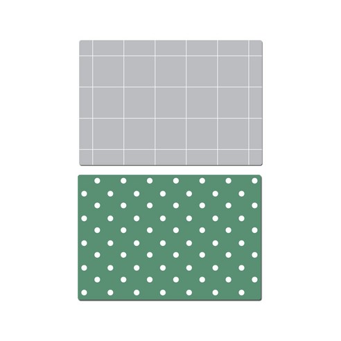 서머스트 실리콘 테이블매트 2p 심플체크 그레이 세트, 심플체크 그레이, 도트 카키그린, 425 x 295 mm
