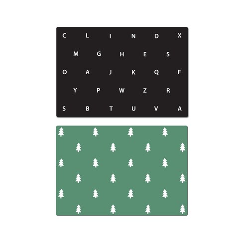 서머스트 실리콘 테이블매트 2p ABC 블랙 세트, ABC 블랙, 포레스트 카키그린, 425 x 295 mm