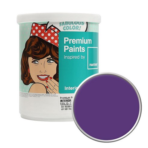 노루페인트 팬톤 내부용 저광 실내 벽면 페인트 1L, 19-3638 Tillandsia Purple