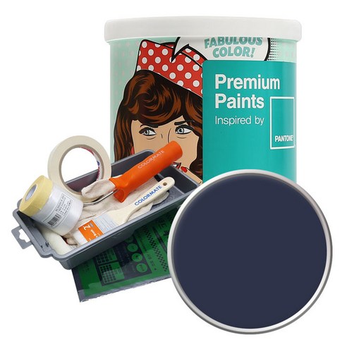 노루페인트 팬톤 내부용 실내벽면 저광 페인트 1L 세트, 19-3920 Peacoat