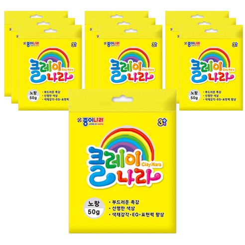 종이나라 클레이나라 점토 10p, 노랑, 50g