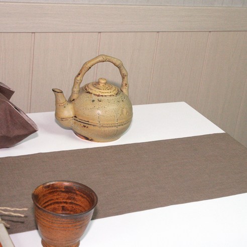 나산데코 마100% 힐링린넨 젠스타일 테이블러너, RN813-25(오크브라운), 2인용(150 x 28 cm)