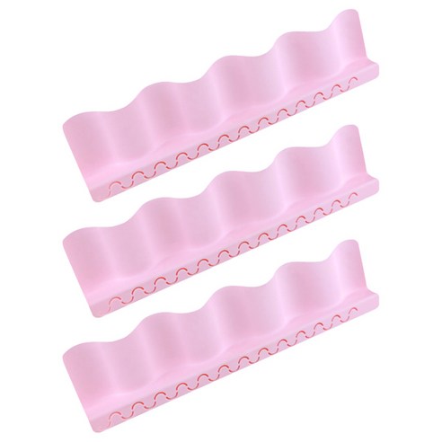 블럭마트 웨이브 실리콘 싱크대 물막이, 핑크, 3개