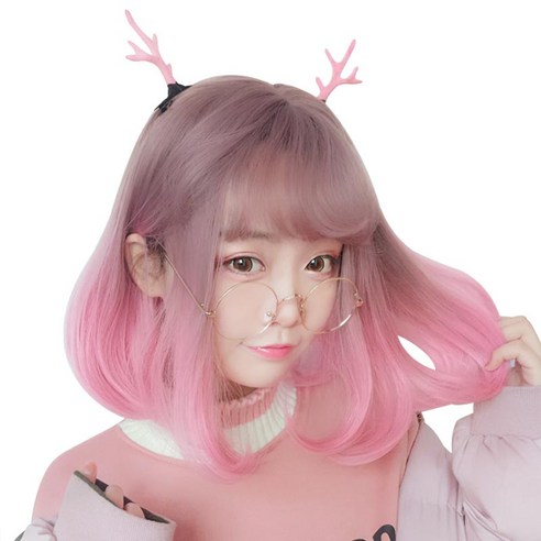 파티복닷컴 헤어 통가발 GB0064, 핑크 그라이언트, 1개