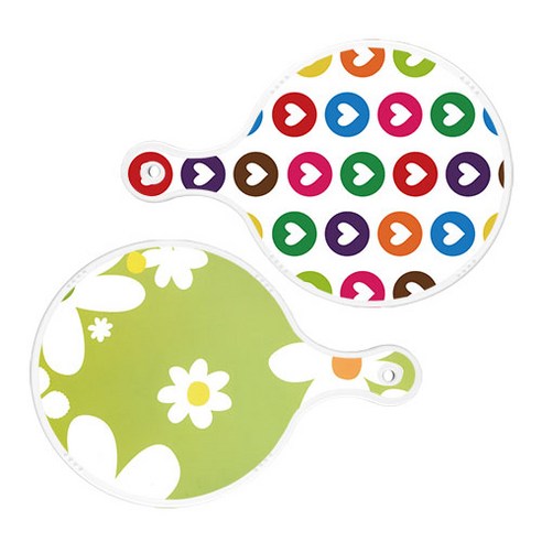 로엠디자인 서빙 원형 도마 보드 2p 러브패턴 세트, 러브패턴, floral design하얀개나리, 1세트