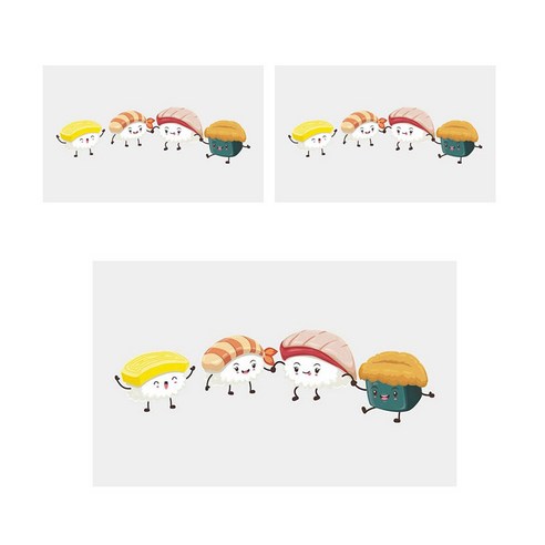 아리코 25kitchen 투명 주방 타일 오염방지 스티커 스시, 3개입