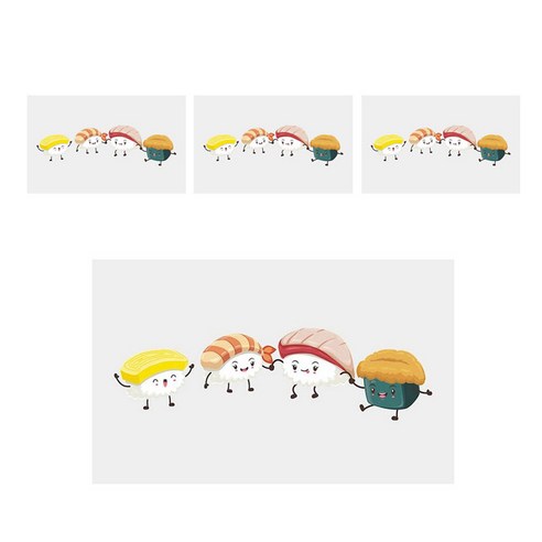 아리코 25kitchen 투명 주방 타일 오염방지 스티커 스시, 4개입