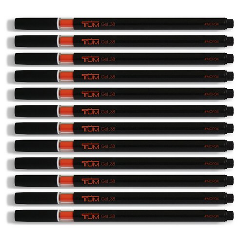 신지 덤젤 젤잉크 중성펜 0.38mm, 만다린오렌지, 12개입