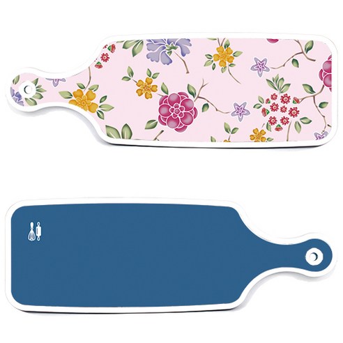 로엠디자인 서빙 도마 보드 2p 다크 블루 세트, 다크 블루, 로맨틱 레드 floral 연 분홍색, 1세트