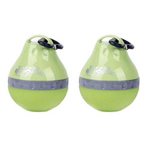 아리코 DrMini 고양이 & 강아지 실리콘 겔 호리 물병 200ml, 그린, 2개입