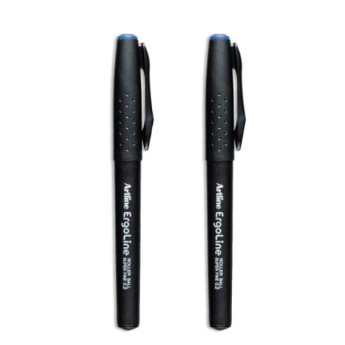 사치하타 아트라인 롤러 펜 0.2mm ERG-4200, 블루, 2개입