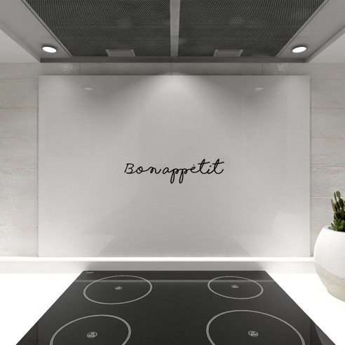 웰룸 주방아트보드 보나페티 800 x 600 mm, 블랙 라인 + 화이트, 1개