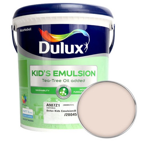 듀럭스 키즈에멀전 페인트 무광 3L, Pueblo Pink, 1개