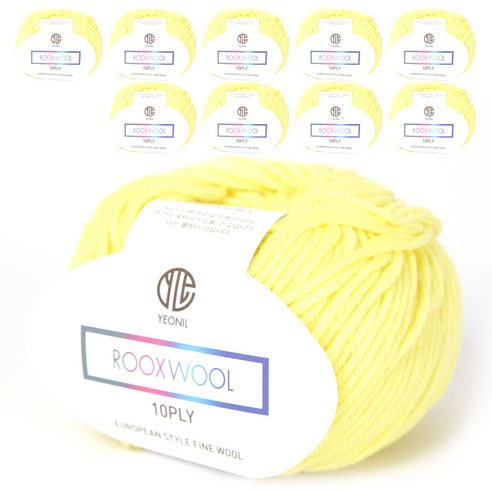 룩스울 10PLY 뜨개실 10p, 10 아기노랑