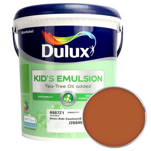 듀럭스 키즈에멀전 페인트 무광 3L, Orange Copper, 1개