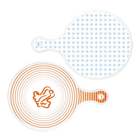 로엠디자인 서빙 원형 도마 보드 2p 원형패턴파스텔블루 세트, 원형패턴파스텔블루, 배추라인주황, 1세트