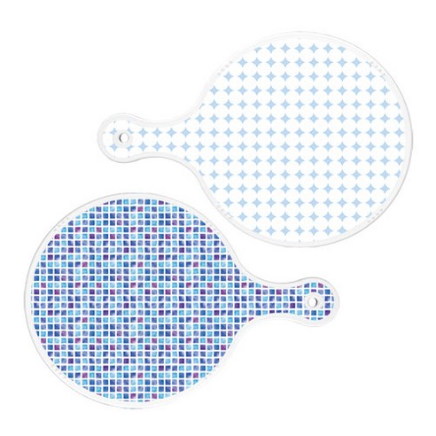 로엠디자인 서빙 원형 도마 보드 2p 원형패턴파스텔블루 세트, 원형패턴파스텔블루, 블루타일, 1세트