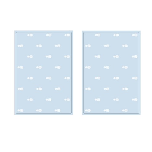 프루티 브런치 실리콘매트 PINEAPPLE 2p, 스카이 블루, 425 x 295 mm