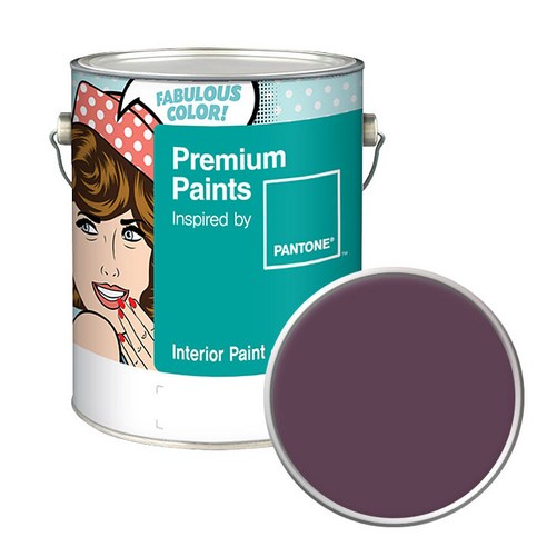 노루페인트 팬톤 내부용 실내벽면 무광 페인트 4L, 19-1608 Prune Purple