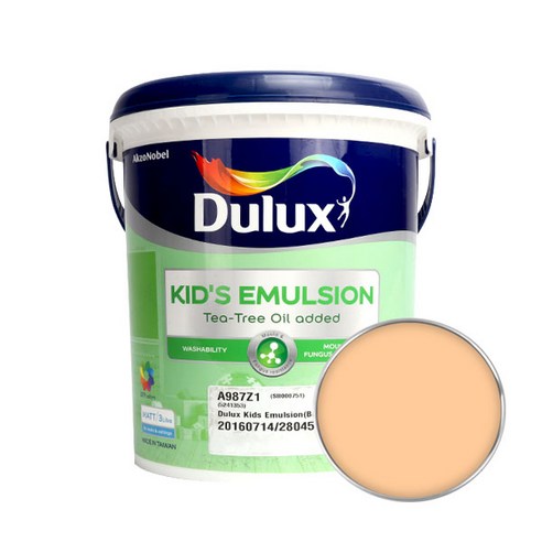 듀럭스 키즈에멀전 페인트 무광 3L, Apricot, 1개