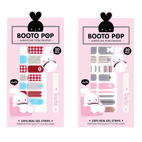 코코라인 붙이는 젤 네일 스트립 스티커 BOOTO 20p, No 6, No 12, 1세트
