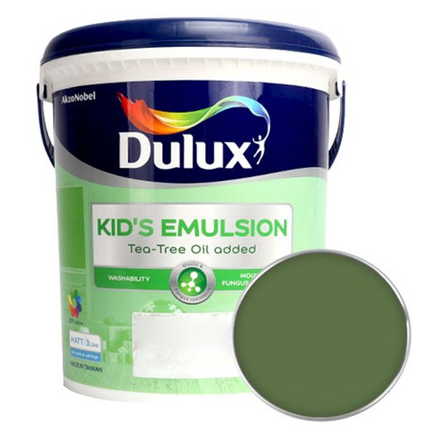 듀럭스 키즈에멀전 무광 페인트 3L, Theraputic Green, 1개