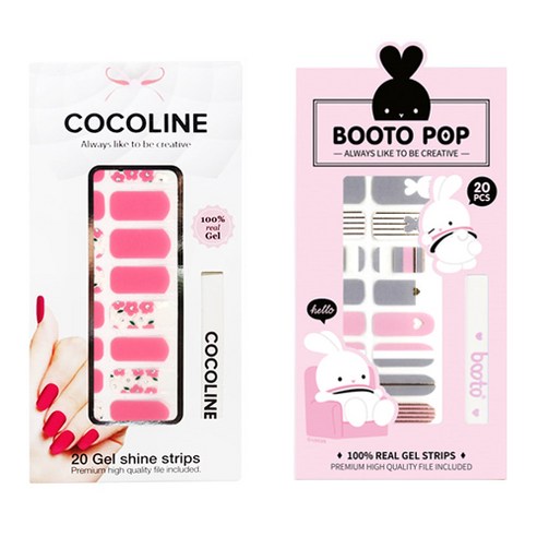코코라인 붙이는 젤네일 스티커 2p COCO No.140 세트, COCO No.140, BOOTO No.12, 1세트