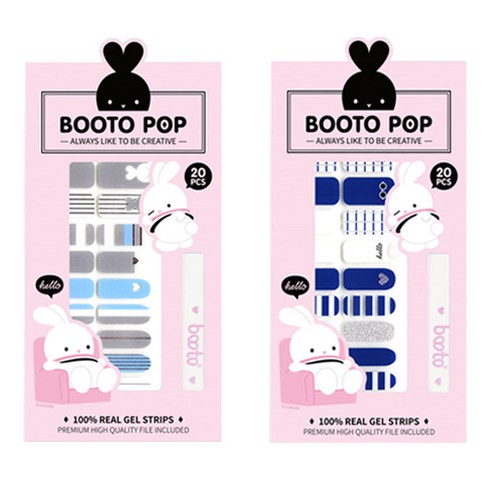 코코라인 붙이는 젤 네일 스트립 스티커 BOOTO 20p, No 7, No 8, 1세트