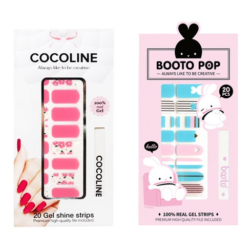 코코라인 붙이는 젤네일 스티커 2p COCO No.140 세트, COCO No.140, BOOTO No.5, 1세트