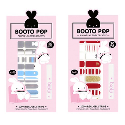 코코라인 붙이는 젤 네일 스트립 스티커 BOOTO 20p, No 7, No 18, 1세트