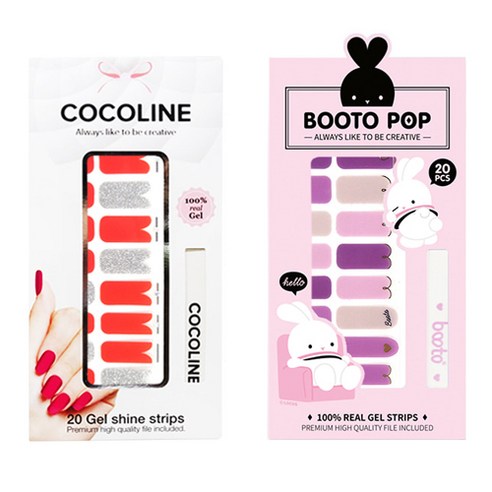 코코라인 붙이는 젤네일 스티커 2p COCO No.134 세트, COCO No.134, BOOTO No.22, 1세트