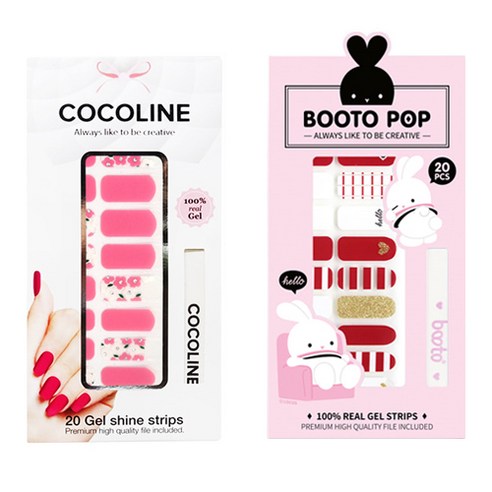 코코라인 붙이는 젤네일 스티커 2p COCO No.140 세트, COCO No.140, BOOTO No.18, 1세트