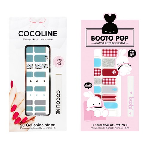 코코라인 붙이는 젤네일 스트립, COCO No 123, BOOTO No 6, 1세트