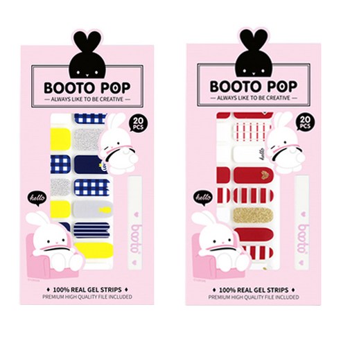 코코라인 붙이는 젤네일 스티커 2p BOOTO No.2 세트, No.2, No.18, 1세트