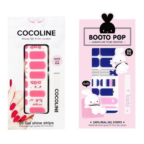코코라인 붙이는 젤네일 스티커 2p COCO No.140 세트, COCO No.140, BOOTO No.3, 1세트