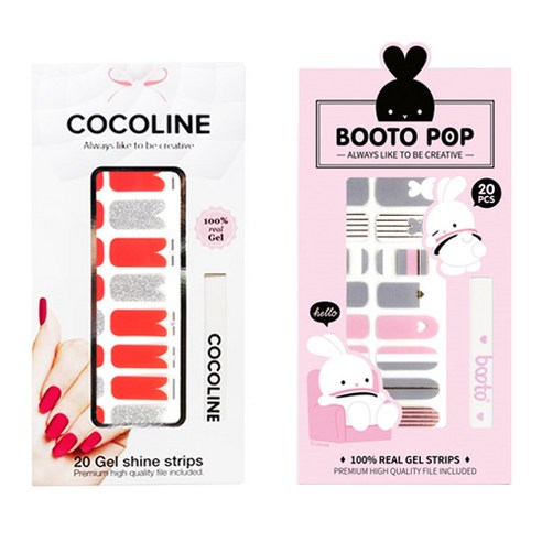 코코라인 붙이는 젤네일 스티커 2p COCO No.134 세트, COCO No.134, BOOTO No.12, 1세트