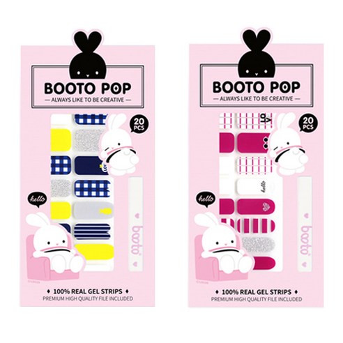 코코라인 붙이는 젤네일 스티커 2p BOOTO No.2 세트, No.2, No.10, 1세트