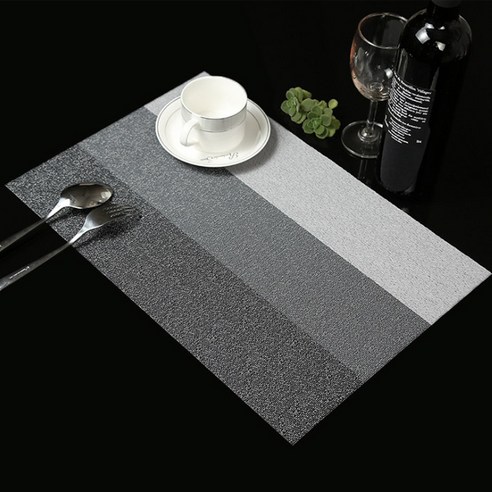 아리코 25kitchen PVC 3색 식탁매트 4p, 블랙그레이(수평), 45 x 30 cm