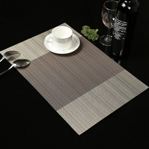 아리코 25kitchen PVC 3색 식탁매트 4p, 골드브라운(수평), 45 x 30 cm