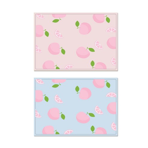 서머스트 테이블매트 피치 2p, 인디핑크, 스카이블루, 425 x 295 mm