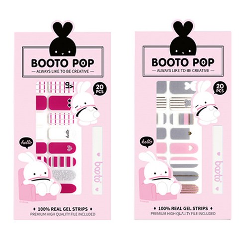 코코라인 붙이는 젤 네일 스트립 스티커 BOOTO 20p, No 10, No 12, 1세트